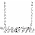 Petite Mom Script Necklace