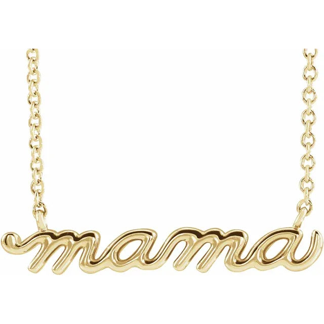 Mama Script Necklace