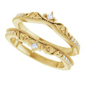 14K Yellow Gold 1/6 CTW Natural Diamond Accented Floral Inspired Ring Guard