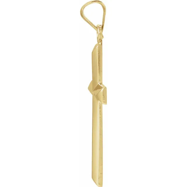 14K Yellow Gold Cross Pendant