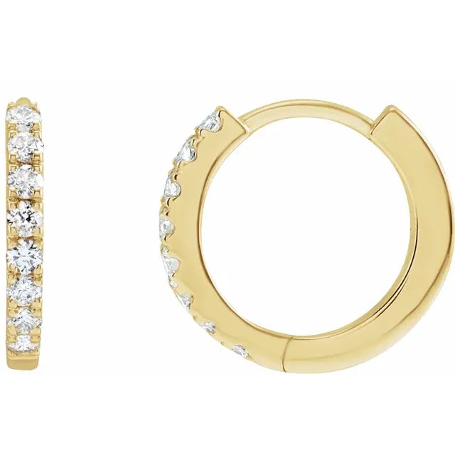Diamond  Gold Hoop Earrings