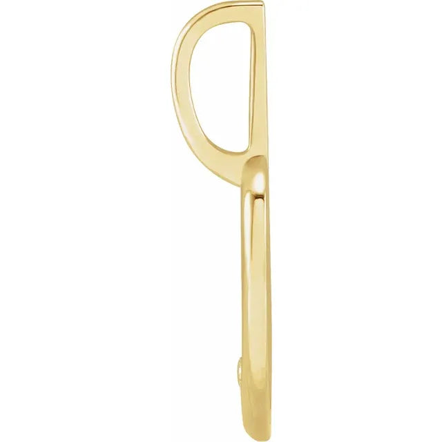 14K Yellow Gold .02 CT Natural Diamond Engraved MOM Heart Charm/Pendant