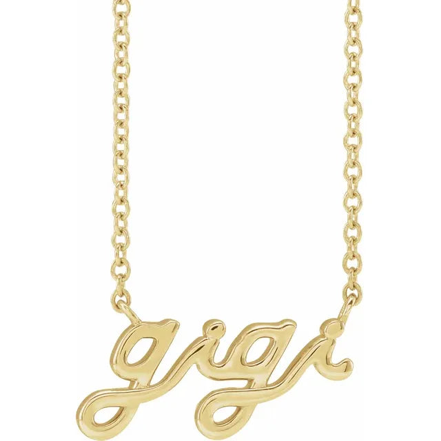 Gold Lowercase Script Gigi Necklace