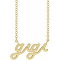 Gold Lowercase Script Gigi Necklace