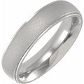 Titanium Stepped-Edge Half Round Band