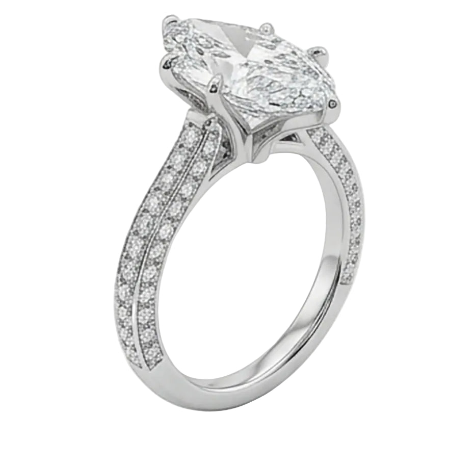 3.9 CT LG Marquise Diamond   Engagement Ring