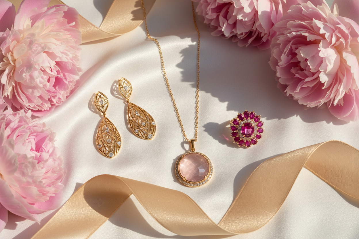 Mother's Day Jewelry Flatlay